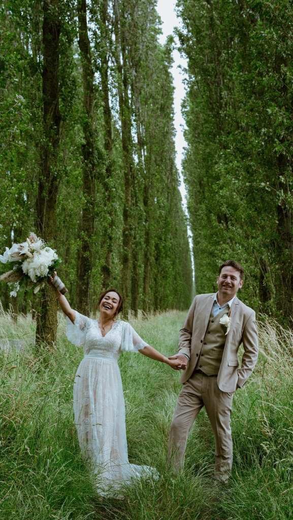 bruiloft bos fotoshoot